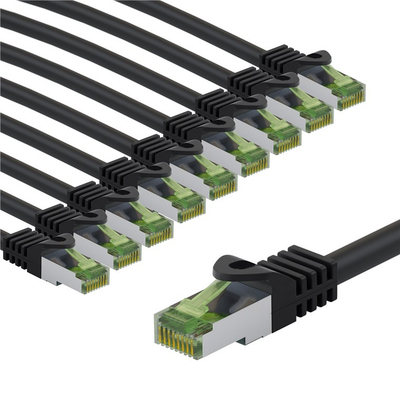 Kabllo rrjeti Goobay CAT 8.1 Patch Cord, S/FTP, 1 m, set me 10 copa, gri