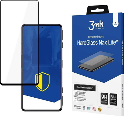 Xham mbrojtës 3mk HardGlass Max Lite për Xiaomi Poco F4 GT, 9H, buzë të lakuara, i zi