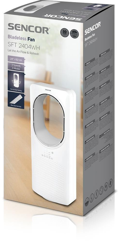 Ventilator kullor pa teh Sencor SFT 2404WH, 50W, me telekomandë, i bardhë