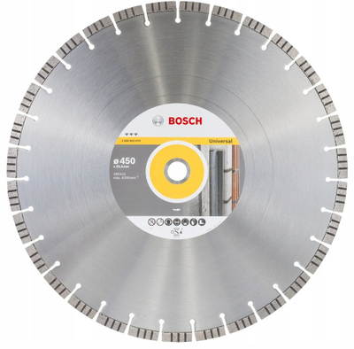 Disk prerës me diamant Bosch Standard for Universal, për beton dhe tullë, 125mm