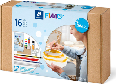 Set modelimi STAEDTLER FIMOair Basic 81 Set 01, 16 pjesë, argjilë që thahet në ajër 500 g, shumëngjyrësh