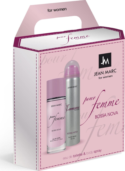 Set dhurate parfum Jean Marc Bossa Nova Pour Femme, Eau de Parfum 75ml, krem trupit 50ml