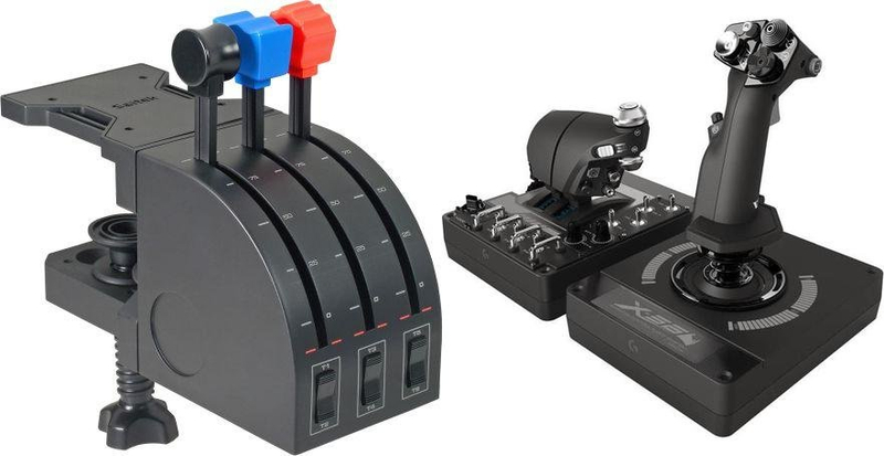 Set joystick Logitech G Saitek Pro Flight Throttle Quadrant + G X56 Hotas, USB, i zi