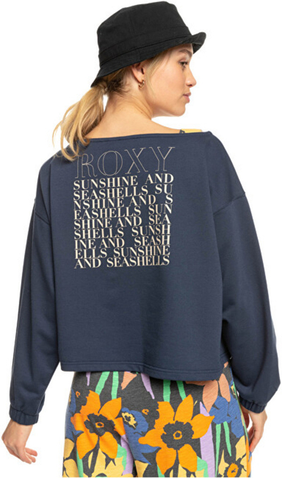 Duks Roxy NEXT SET CREW Oversized Fit ERJFT04701-BSP0, i kaltër