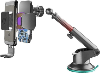 Mbajtëse makine Cellularline Pilot Instant Wireless, karikues Qi, krahë elektronikë, e zezë
