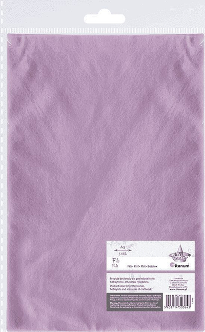 Fletë leshi sintetik Titanum Felt A3, set 5 copë, 2 mm, ngjyrë livandë pastel