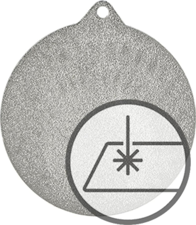 Medaljon metalik për gdhendje, i rrumbullakët, për varëse, argjendtë