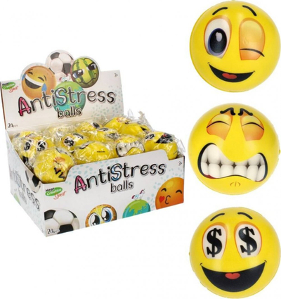 Top antistres Mega Creative Smiley Face, formë topi, i verdhë