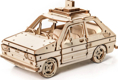 Puzzle druri 3D Little Story Fiat 126P, 228 copa, model makine, ngjyrë dru natyrale