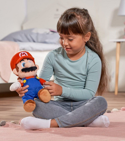 Lodër pelushi Simba Super Mario, personazh Mario, 30 cm, shumëngjyrëshe