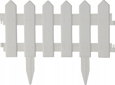 Gardh dekorativ për kopsht ProGarden, plastik, 40x20 cm, i bardhë