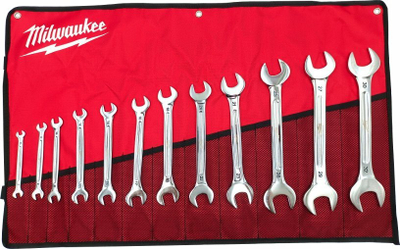 Set çelësash të hapur Milwaukee 4932492714, 12 copë, metalik
