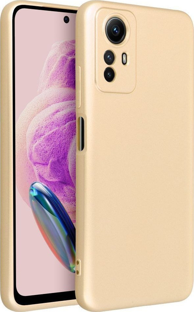 Kapak telefoni Metallic Case për Xiaomi Redmi Note 12S, TPU, mbrojtje e plotë, ngjyrë ari metalik