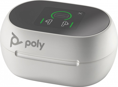 Kufje pa tela HP Poly VFREE 60 Plus, Bluetooth, kuti karikimi me ekran prekje, ngjyrë White Sand