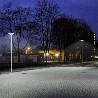 Llambë rruge me diell PowerNeed SLL12, LED, IP65, ngjyrë argjendi