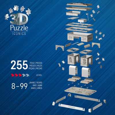 Puzzle 3D Ravensburger Iconics Arc de Triomphe, me LED, dekorativ, shumëngjyrësh