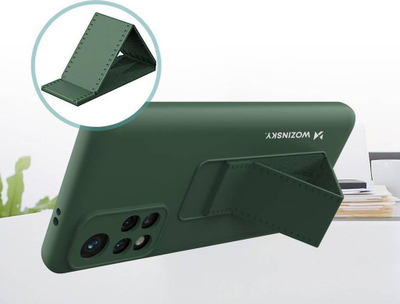 Këllëf silikoni Wozinsky Kickstand Case për Xiaomi Redmi 10, me stendë, blu e errët