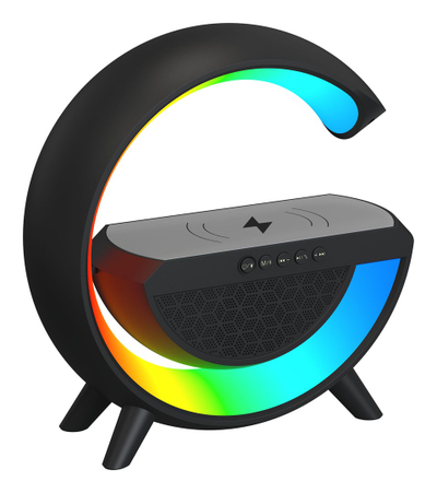 Llambë tavoline Activejet AJE-SOLO, LED RGB me muzikë Bluetooth, e zezë