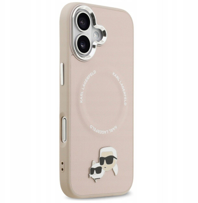 Kapak telefoni Karl Lagerfeld MagSafe, iPhone 17, PU, rozë