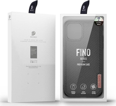 Kllëf telefoni Dux Ducis Fino për iPhone 11 Pro Max, material najloni, mbështet karikim wireless, i zi