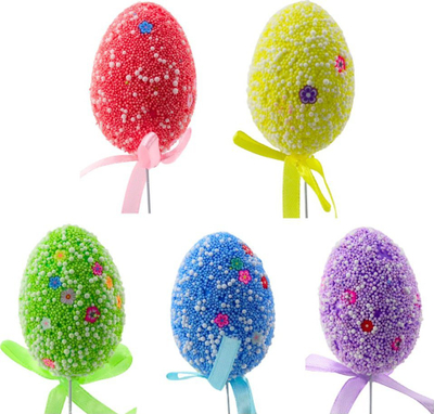 Dekor Pashke me vezë në tel Easter Eggs On A Wire, set 6 copë, shumëngjyrëshe