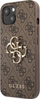 Këllëf telefoni Guess PU 4G Metal Logo për iPhone 13, poliuretan, kafe