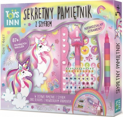 Ditar sekret Stnux Secret Message Unicorn, me stilolaps me bojë të padukshme, shumëngjyrësh