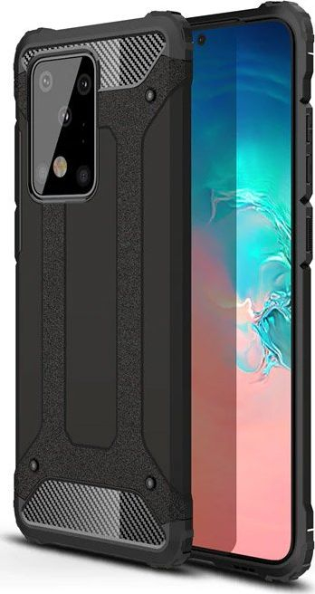 Mbrojtëse telefoni Hybrid Armor për Samsung Galaxy S20 Ultra, mbrojtje e fortë, antishok, e zezë