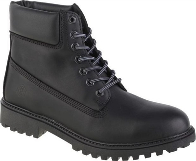 Çizme LUMBERJACK me lidhëse, me shtresë lëkure, të zeza