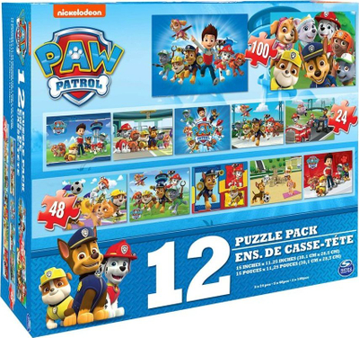 Lojë enigmë Spin Master Paw Patrol Puzzle, 12në1