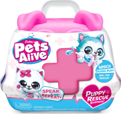 Lodër pelushi Zuru Pets Alive Puppy Rescue Surprise, 21 x 14 cm, shumëngjyrëshe