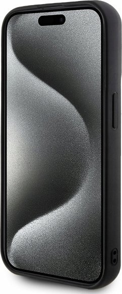 Mbulesë telefoni Karl Lagerfeld 3D Rubber Signature për iPhone 15 Pro 6.1", silikoni, e zezë