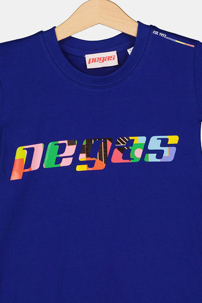 Bluzë fëmijësh MULTICOLOR LOGO, pambuk, masa 8 vjeç, blu royal