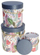 Set kuti dekorative ROZETTE Flower Box Blue, 3 copë, blu