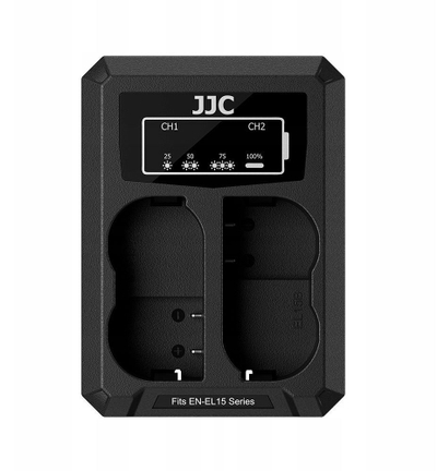 Karikues baterie Nitecore DCH-EL15TC, dy kanale, USB-C, për Nikon EN-EL15, i zi