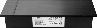 Prizë tavoline Spacetronik SPS-F26B V2, 2x230V, me porta USB dhe HDMI, e zezë