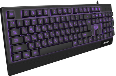 Tastierë gaming SVEN KB-G8300, me ndriçim LED, me kabllo USB, e zezë