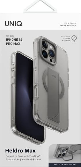 Kapak telefoni Uniq Heldro Max, për iPhone 16 Pro Max 6.9", MagClick, transparent