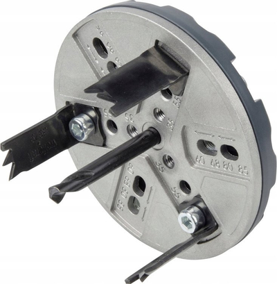 Sharrë rrethore për stërvitçe Wolfcraft 5986000, diametër i rregullueshëm 35‑85mm, metalike, gri