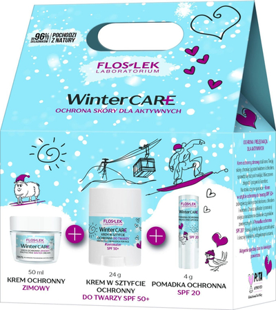 Set për kujdes dimëror Floslek Winter Care, me gjalp Shea, për lëkurë të thatë