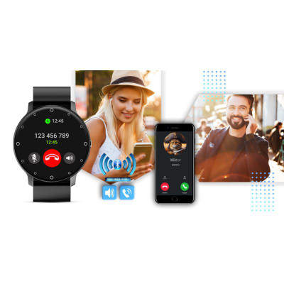 Orë inteligjente Giewont GW120-2 Pro, Bluetooth, me ekran me prekje, e zezë