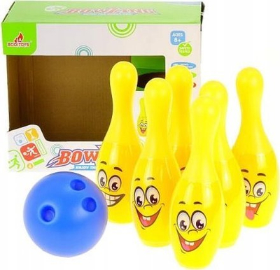 Set bowling Adar 557246, 6 birila, për kalamoj, i verdhë
