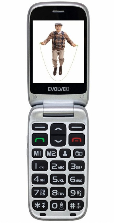 Telefoni me kapak EVOLVEO EasyPhone FS, ekran 2.8", për të moshuar, i kuq