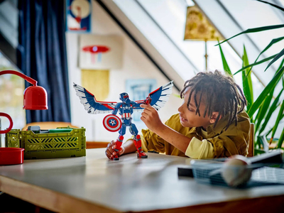 Figurë ndërtuese Marvel Captain America, artikuluese, për fëmijë, shumëngjyrëshe