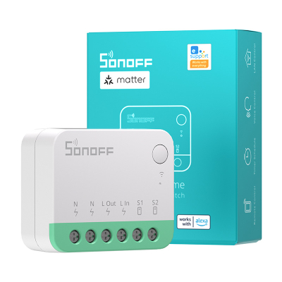 Çelës smart WiFi Sonoff MINIR4M, Matter, kontroll përmes aplikacionit, i bardhë