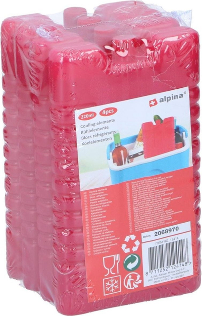 Ладилни пакувања ProGarden 4x, 220 ml, за фрижидер и кампување, црвени