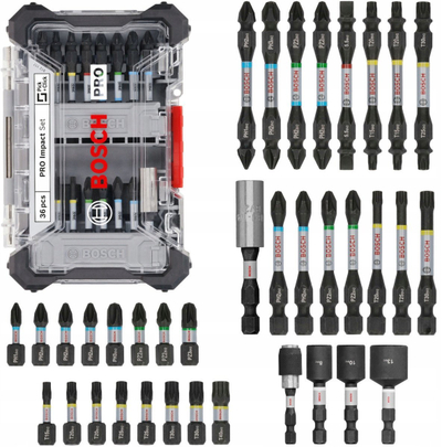 Set bitash Bosch Professional 2608521U73, PRO Impact, me kuti, shumëngjyrësh
