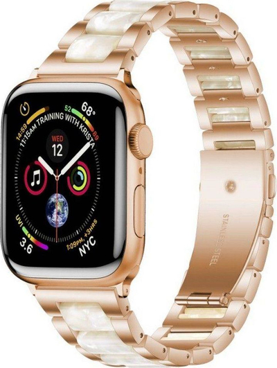 Rrip ore Tech-Protect Modern për Apple Watch 38 40 41mm, çelik inox, gold me të bardha