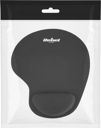 Mousepad Rebel KOM1191 ergonomik, me mbështetje për kyçin, i zi