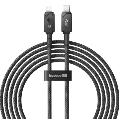 Kabllo karikimi Baseus Unbreakable USB C në Lightning, 20W, 2m, e zezë